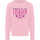 Proud to Be a Lesbian LGBT Gay Pride Awareness Kids Sweatshirt Jumper Light Pink