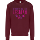 Proud to Be a Lesbian LGBT Gay Pride Awareness Kids Sweatshirt Jumper Maroon
