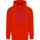 Proud to Be a Lesbian LGBT Gay Pride Awareness Mens 80% Cotton Hoodie Bright Red