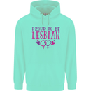 Proud to Be a Lesbian LGBT Gay Pride Awareness Mens 80% Cotton Hoodie Peppermint