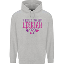 Proud to Be a Lesbian LGBT Gay Pride Awareness Mens 80% Cotton Hoodie Sports Grey