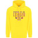 Proud to Be a Lesbian LGBT Gay Pride Awareness Mens 80% Cotton Hoodie Yellow