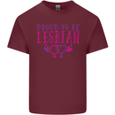 Proud to Be a Lesbian LGBT Gay Pride Awareness Mens Cotton T-Shirt Tee Top Maroon
