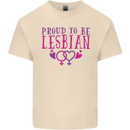 Proud to Be a Lesbian LGBT Gay Pride Awareness Mens Cotton T-Shirt Tee Top Natural