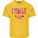 Proud to Be a Lesbian LGBT Gay Pride Awareness Mens Cotton T-Shirt Tee Top Yellow