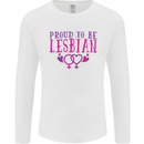 Proud to Be a Lesbian LGBT Gay Pride Awareness Mens Long Sleeve T-Shirt White