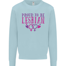 Proud to Be a Lesbian LGBT Gay Pride Awareness Mens Sweatshirt Jumper Light Blue