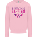 Proud to Be a Lesbian LGBT Gay Pride Awareness Mens Sweatshirt Jumper Light Pink