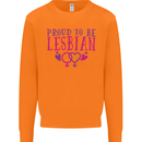 Proud to Be a Lesbian LGBT Gay Pride Awareness Mens Sweatshirt Jumper Orange