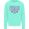 Proud to Be a Lesbian LGBT Gay Pride Awareness Mens Sweatshirt Jumper Peppermint