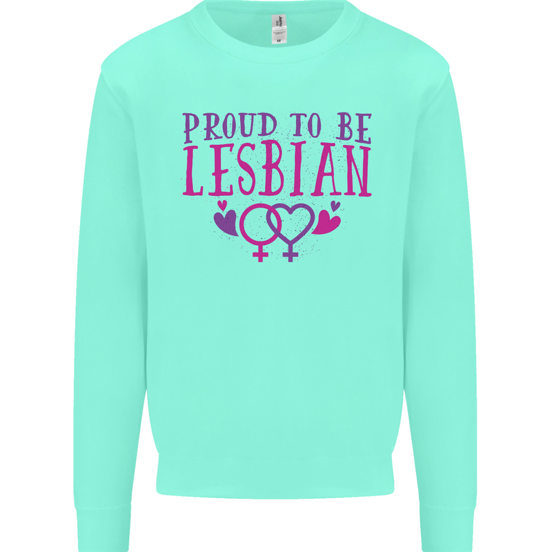 Proud to Be a Lesbian LGBT Gay Pride Awareness Mens Sweatshirt Jumper Peppermint