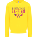 Proud to Be a Lesbian LGBT Gay Pride Awareness Mens Sweatshirt Jumper Yellow
