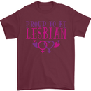 Proud to Be a Lesbian LGBT Gay Pride Awareness Mens T-Shirt 100% Cotton Maroon