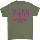Proud to Be a Lesbian LGBT Gay Pride Awareness Mens T-Shirt 100% Cotton Military Green