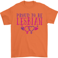 Proud to Be a Lesbian LGBT Gay Pride Awareness Mens T-Shirt 100% Cotton Orange