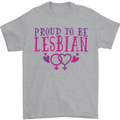 Proud to Be a Lesbian LGBT Gay Pride Awareness Mens T-Shirt 100% Cotton Sports Grey