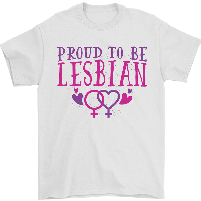 Proud to Be a Lesbian LGBT Gay Pride Awareness Mens T-Shirt 100% Cotton White
