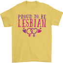 Proud to Be a Lesbian LGBT Gay Pride Awareness Mens T-Shirt 100% Cotton Yellow