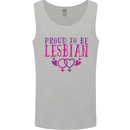Proud to Be a Lesbian LGBT Gay Pride Awareness Mens Vest Tank Top Sports Grey