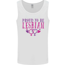 Proud to Be a Lesbian LGBT Gay Pride Awareness Mens Vest Tank Top White