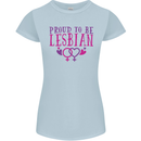 Proud to Be a Lesbian LGBT Gay Pride Awareness Womens Petite Cut T-Shirt Light Blue