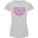 Proud to Be a Lesbian LGBT Gay Pride Awareness Womens Petite Cut T-Shirt Sports Grey