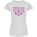 Proud to Be a Lesbian LGBT Gay Pride Awareness Womens Petite Cut T-Shirt White