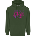 Proud to Be a Lesbian LGBT Gay Pride Day Childrens Kids Hoodie Forest Green
