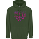 Proud to Be a Lesbian LGBT Gay Pride Day Childrens Kids Hoodie Forest Green
