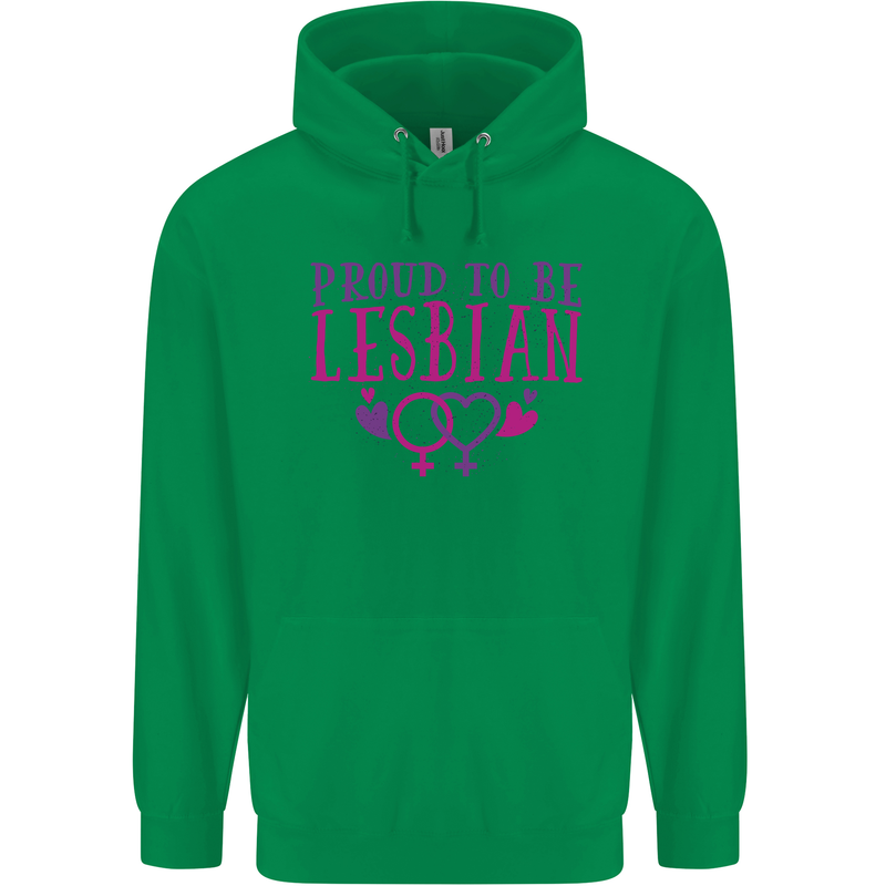 Proud to Be a Lesbian LGBT Gay Pride Day Childrens Kids Hoodie Irish Green