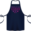Proud to Be a Lesbian LGBT Gay Pride Day Cotton Apron 100% Organic Navy Blue
