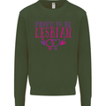 Proud to Be a Lesbian LGBT Gay Pride Day Kids Sweatshirt Jumper Forest Green