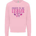 Proud to Be a Lesbian LGBT Gay Pride Day Kids Sweatshirt Jumper Light Pink