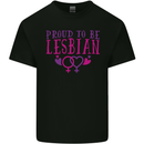 Proud to Be a Lesbian LGBT Gay Pride Day Mens Cotton T-Shirt Tee Top Black