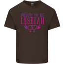 Proud to Be a Lesbian LGBT Gay Pride Day Mens Cotton T-Shirt Tee Top Dark Chocolate