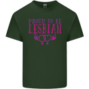 Proud to Be a Lesbian LGBT Gay Pride Day Mens Cotton T-Shirt Tee Top Forest Green