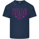 Proud to Be a Lesbian LGBT Gay Pride Day Mens Cotton T-Shirt Tee Top Navy Blue