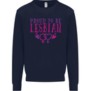 Proud to Be a Lesbian LGBT Gay Pride Day Mens Sweatshirt Jumper Navy Blue