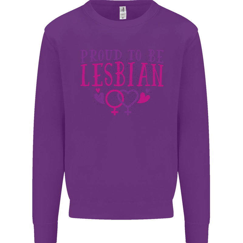 Proud to Be a Lesbian LGBT Gay Pride Day Mens Sweatshirt Jumper Purple