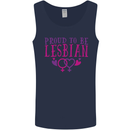 Proud to Be a Lesbian LGBT Gay Pride Day Mens Vest Tank Top Navy Blue