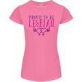 Proud to Be a Lesbian LGBT Gay Pride Day Womens Petite Cut T-Shirt Azalea