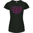 Proud to Be a Lesbian LGBT Gay Pride Day Womens Petite Cut T-Shirt Black