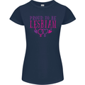 Proud to Be a Lesbian LGBT Gay Pride Day Womens Petite Cut T-Shirt Navy Blue