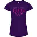 Proud to Be a Lesbian LGBT Gay Pride Day Womens Petite Cut T-Shirt Purple