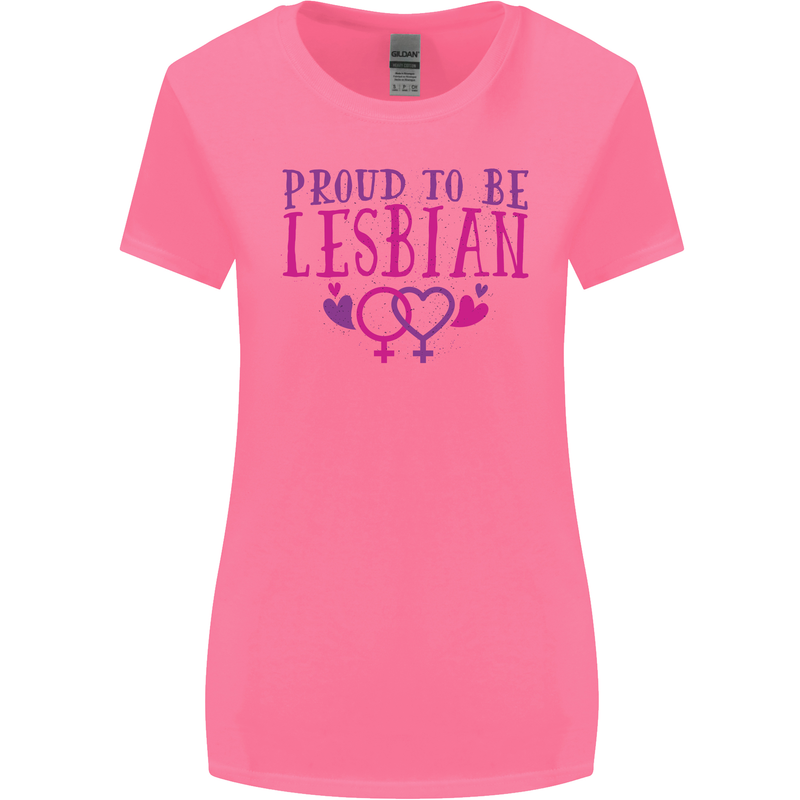 Proud to Be a Lesbian LGBT Gay Pride Day Womens Wider Cut T-Shirt Azalea