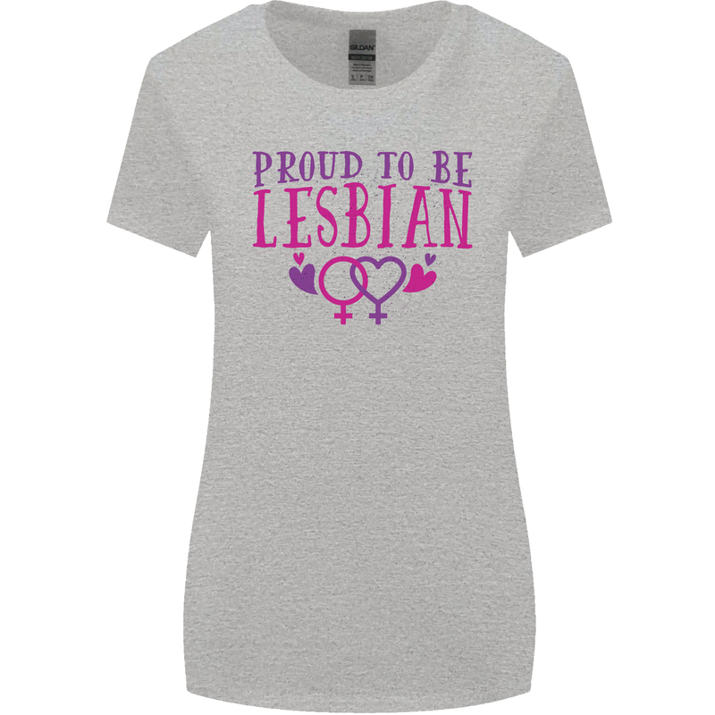 Proud to Be a Lesbian LGBT Gay Pride Day Womens Wider Cut T-Shirt Sports Grey