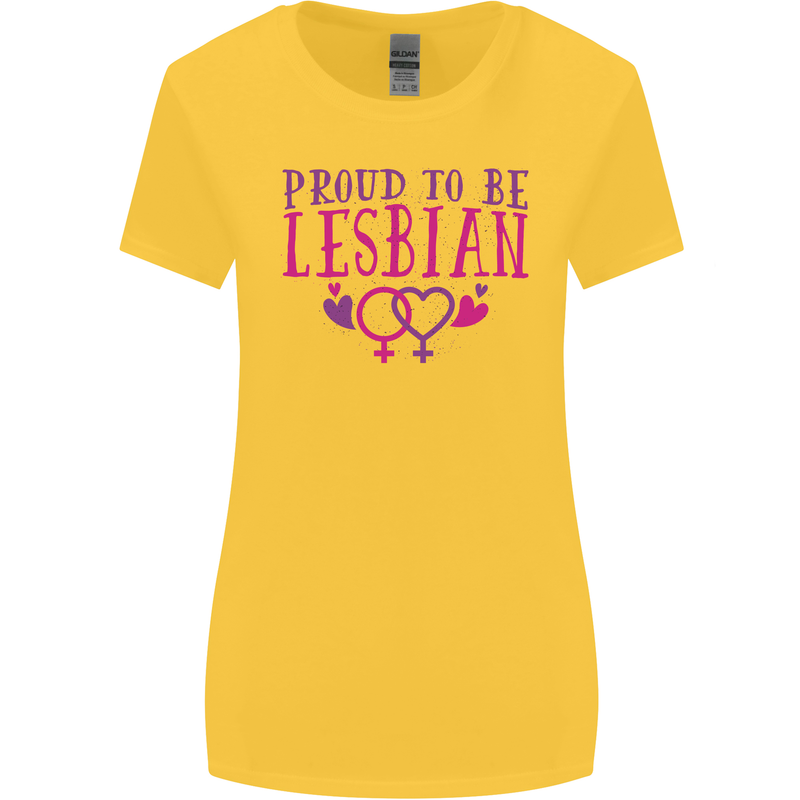 Proud to Be a Lesbian LGBT Gay Pride Day Womens Wider Cut T-Shirt Yellow