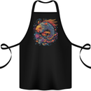 Psychedelic Koi Carp Fish Cotton Apron 100% Organic Black