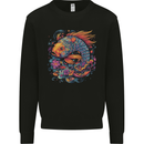 Psychedelic Koi Carp Fish Kids Sweatshirt Jumper Black