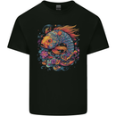 Psychedelic Koi Carp Fish Kids T-Shirt Childrens Black
